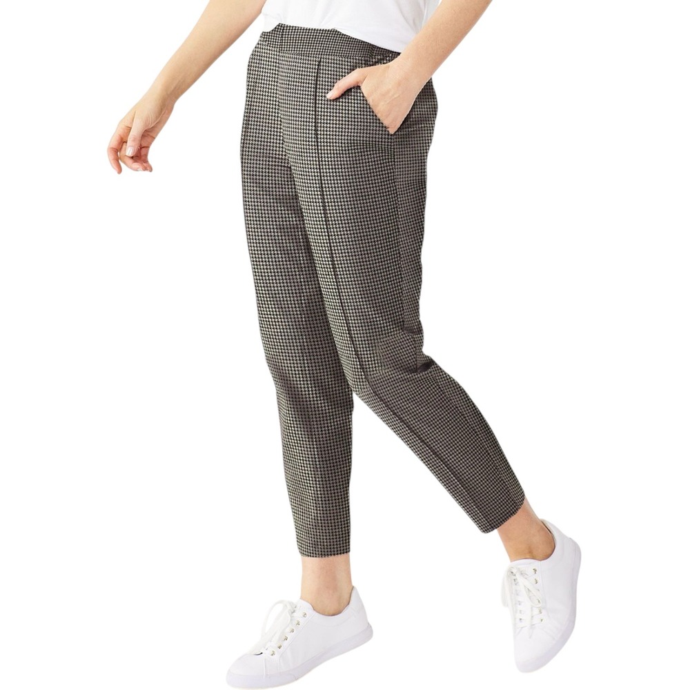 Nine West Houndstooth Stretch‎ Knit Leggings XL Tummy Control Ankle Slim Women's